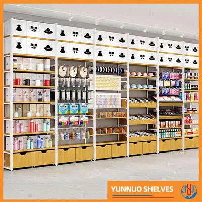 What is the design of a shopping rack for easy access?